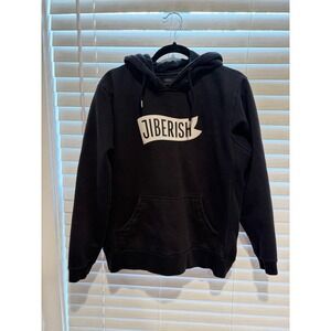 Jiberish Denver CO Black Hoodie Sweatshirt Men's Medium Graphic Print